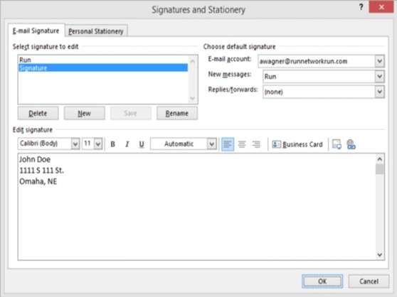 Create an email signature in Outlook 2013 | Run Networks®