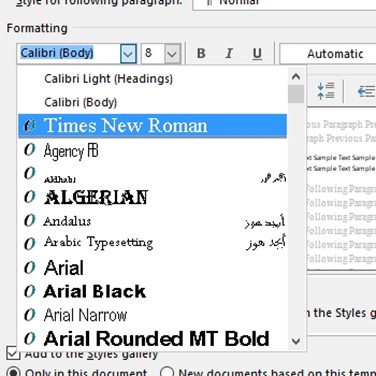 times new arabic font