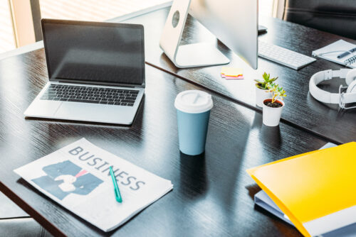 business laptop on desk